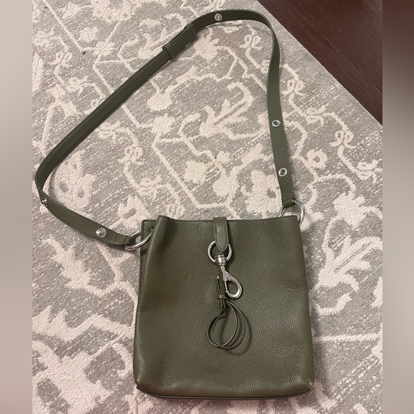 Rebecca Minkoff Megan mini leather bag in olive green - Picture 3 of 6